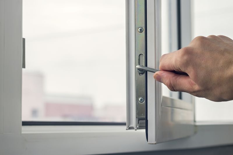 Close-up of Casement Window Hinges